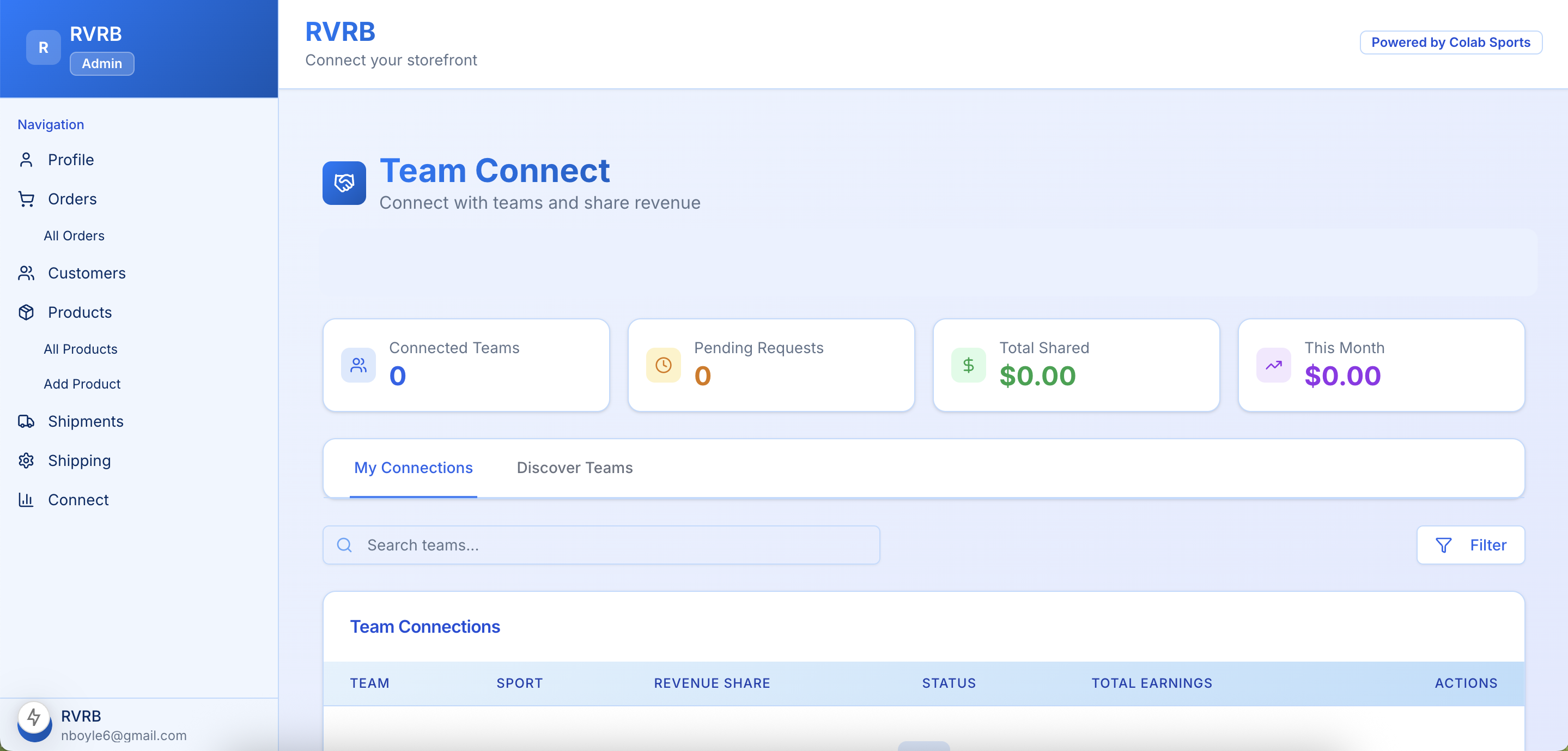 ColabSports Brand Dashboard